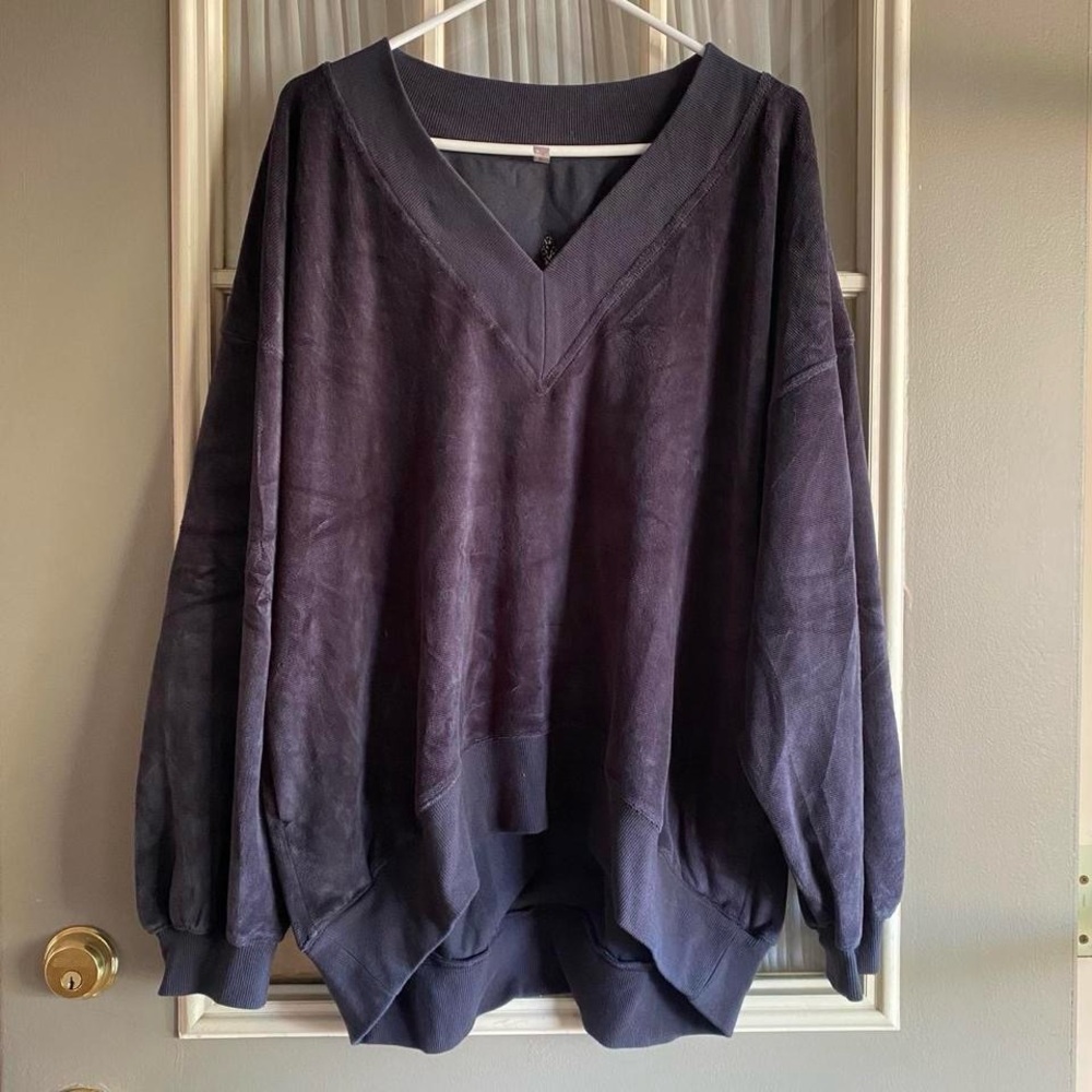 Free People Movement Volley Velour Vneck Pullover